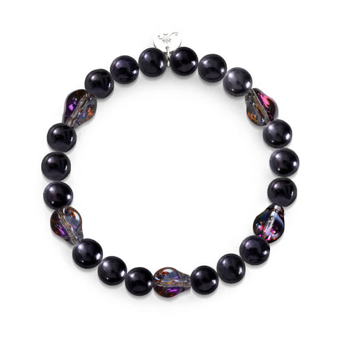 Sea Spirit | Perle d'eau douce noire x Crâne de cristal